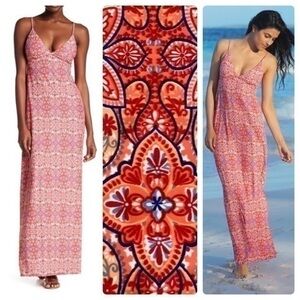 Helen Jon Gypsy Tamarind Halter Maxi Dress LL7